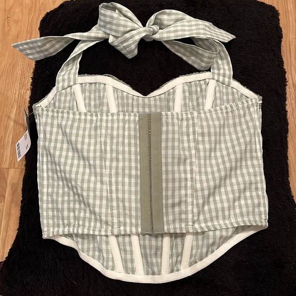 NWT Urban Outfitters Out From Under Betty Gingham Print Corset Top - Picture 5 of 9